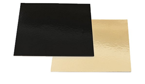 Podložka pod dort čtvercová zlato černá 32x32cm - Decora