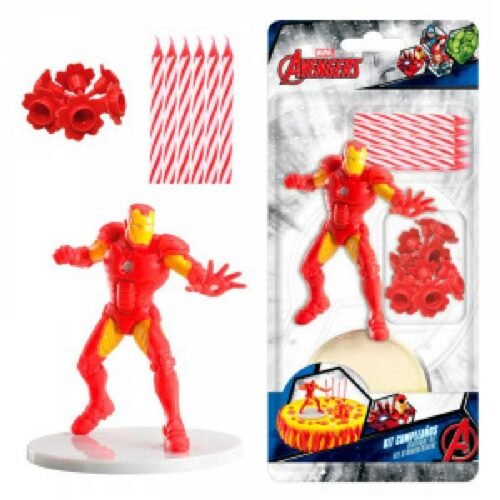 Figurka na dort Iron Man a červené svíčky - Dekora
