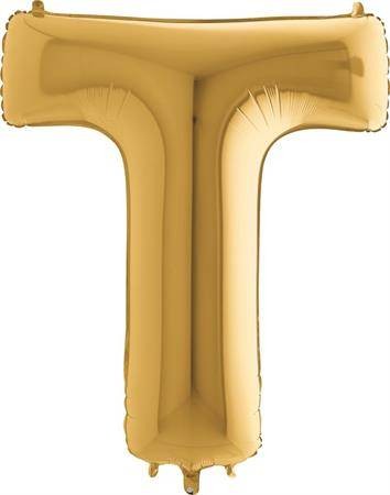 Nafukovací balónek písmeno T zlaté 102 cm - Grabo