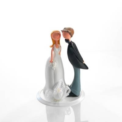 Svatební figurka na dort 1ks s kytkou 175mm - Gunthart