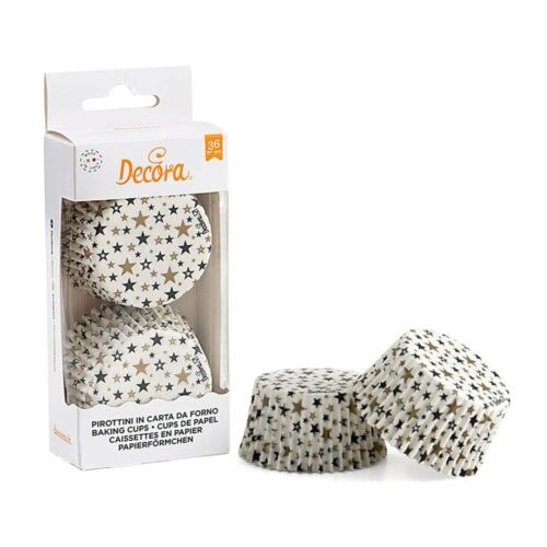 Papírové košíčky na muffiny 36ks hvězdičky - Decora