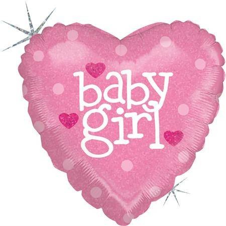 Nafukovací balónek růžové srdce narození holčičky 46cm - Grabo