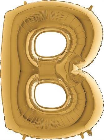 Nafukovací balónek písmeno B zlaté 102 cm - Grabo