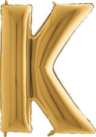 Nafukovací balónek písmeno K zlaté 102 cm - Grabo