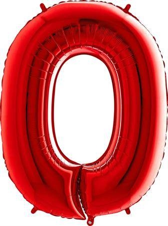 Nafukovací balónek číslo 0 červený 102cm extra velký - Grabo