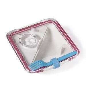 BLACK-BLUM Lunch box Apetit bílý/růžový modrá vidlička