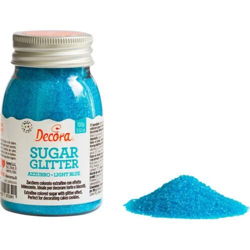 Dekorační cukr 100g modrý jemný - Decora