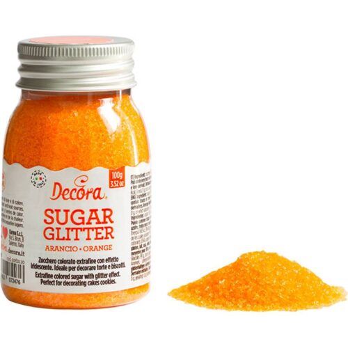 Dekorační cukr 100g oranžový jemný - Decora