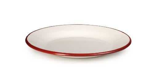 Smaltovaný talíř červeno bílý 26cm - Ibili
