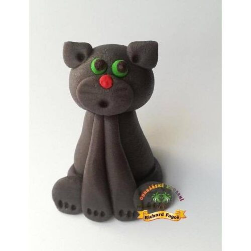 Figurka na dort kočka černá 5cm z kokosové hmoty - Fagos