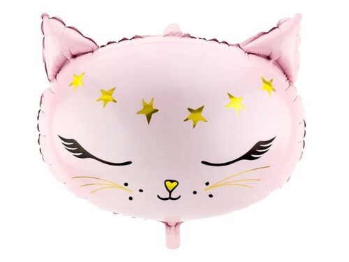 Fóliový balónek kočka růžová 48x36cm - PartyDeco