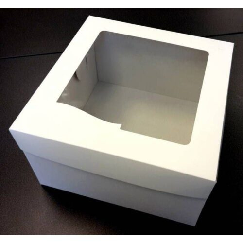 Dortová krabice bílá čtvercová s okénkem 10ks (31