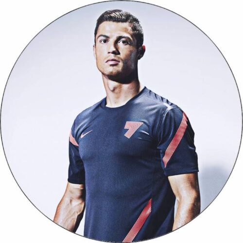 Jedlý papír Cristiano Ronaldo na šedém pozadí 19