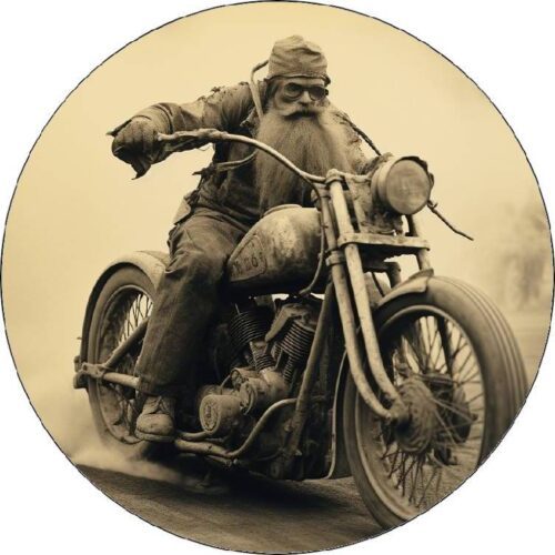 Jedlý papír jezdec na Harleyi retro foto 19