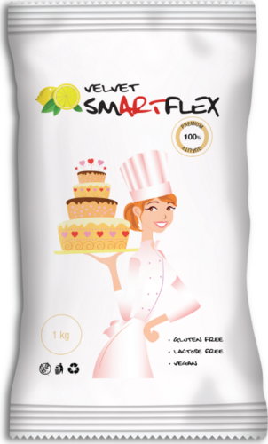 Smartflex Velvet Citron 1 kg v sáčku (Potahovací a modelovací hmota na dorty)