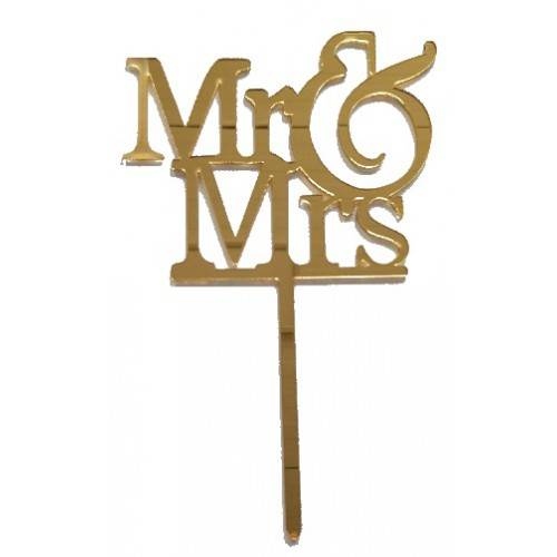 Zápich na dort Mr and MRS zlatý - Tasty Me