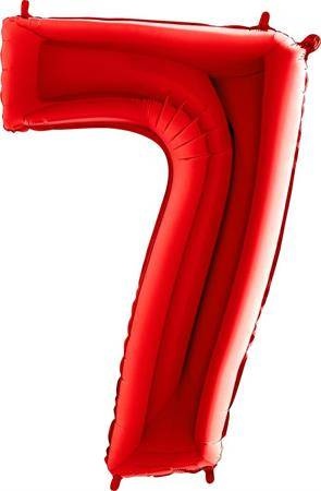 Nafukovací balónek číslo 7 červený 102cm extra velký - Grabo
