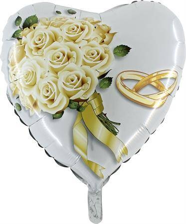 Nafukovací balónek bílé růže 46 cm - Grabo
