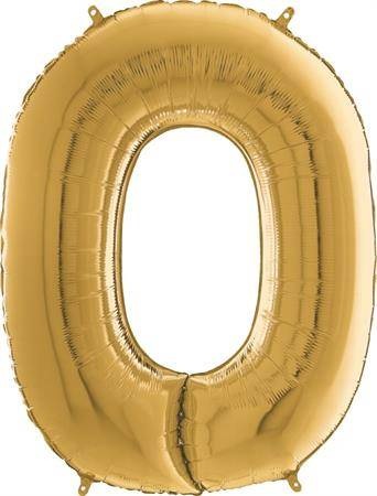 Nafukovací balónek číslo 0 zlatý 66cm - Grabo