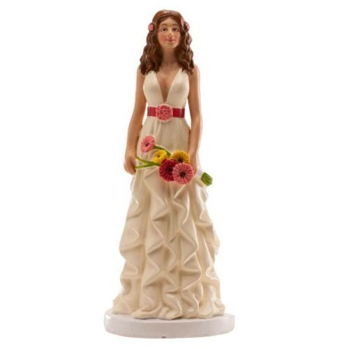 Svatební figurka na dort 16cm ona v romantických šatech - Dekora