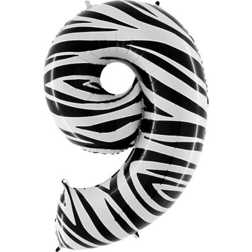 Nafukovací balónek číslo 9  zebra 102cm extra velký - Grabo