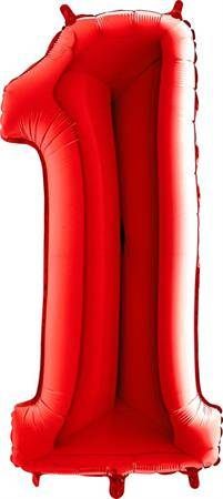 Nafukovací balónek číslo 1 červený 102cm extra velký - Grabo
