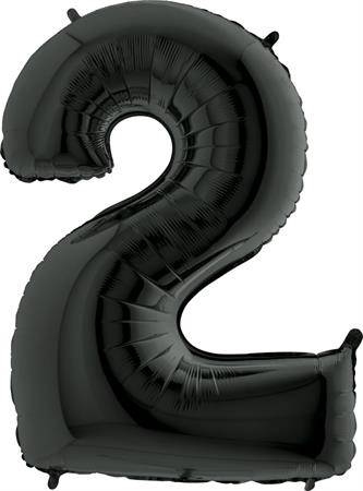 Nafukovací balónek číslo 2 černý 102cm extra velký - Grabo