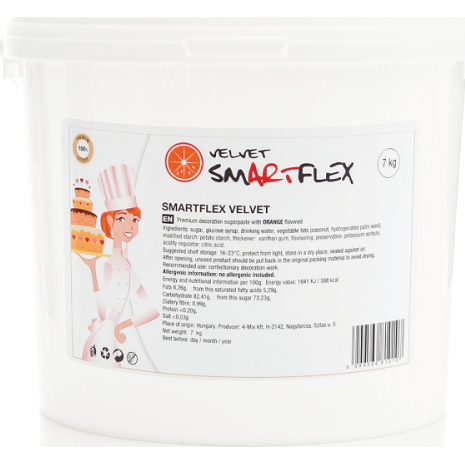 Smartflex Velvet Pomeranč 7 kg (Potahovací a modelovací hmota na dorty) - Smartflex