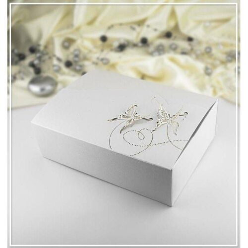 Svatební krabička na výslužku perleťová vzor motýl (18