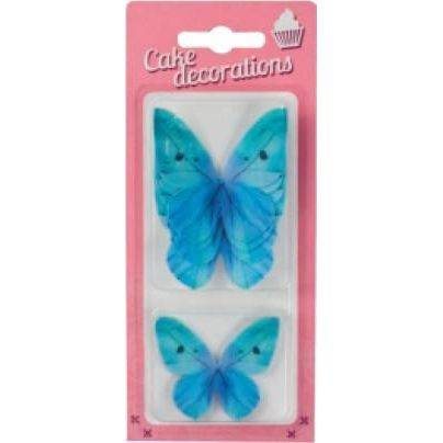 Dekorace z jedlého papíru Motýlci modří (8 ks) - dortis