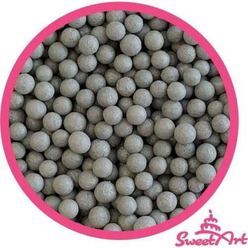 SweetArt cukrové perly stříbrné matné 5 mm (80 g) - dortis