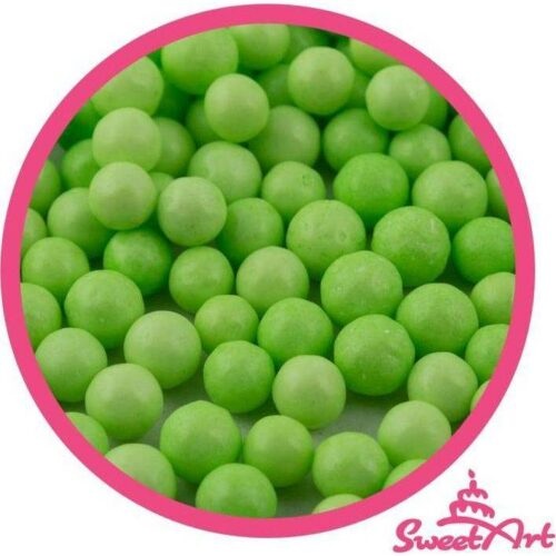 SweetArt cukrové perly světle zelené 7 mm (80 g) - dortis