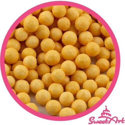 SweetArt cukrové perly zlatožluté matné 5 mm (80 g) - dortis