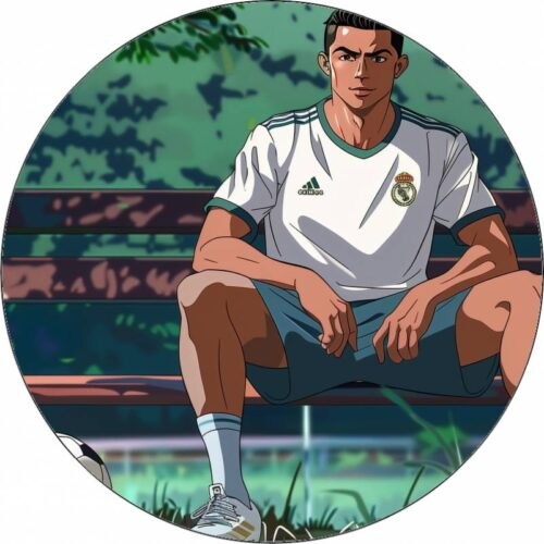 Jedlý papír Cristiano Ronaldo na lavičce animace 19