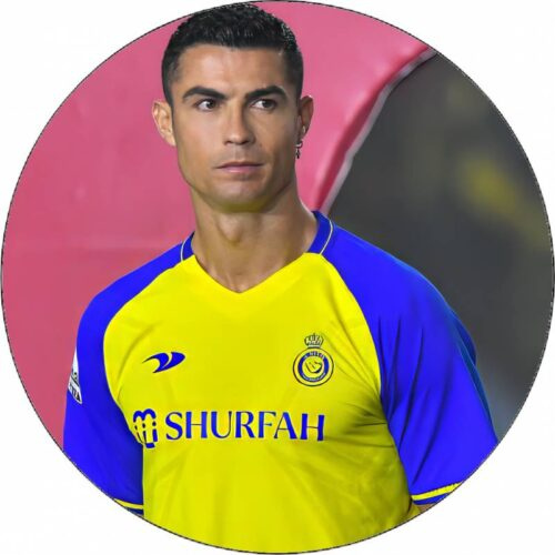 Jedlý papír Cristiano Ronaldo žlutomodrý dres 19