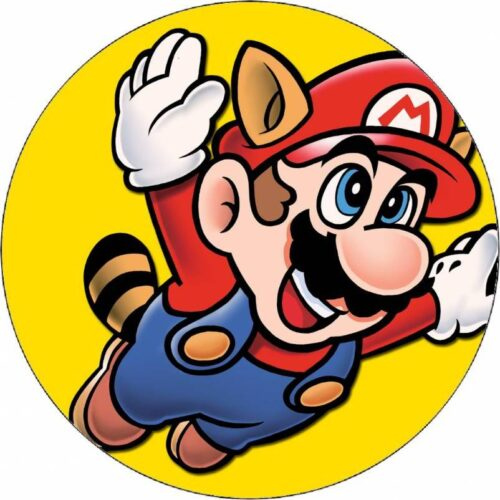 Jedlý papír Super Mario letící žlutý podklad 19