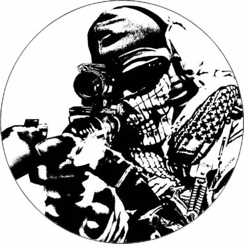 Jedlý papír Call of duty černobílá ilustrace bojovník 19