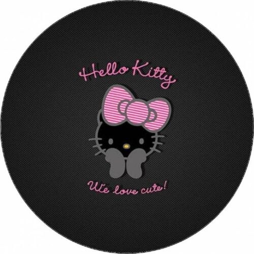 Jedlý papír Hello Kitty s mašlí na černém pozadí 19